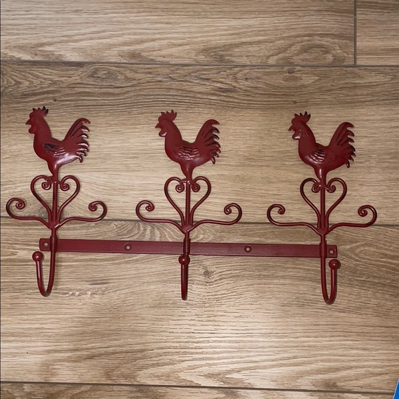 Red Rooster Wall Hook Rack - Picture 1 of 4